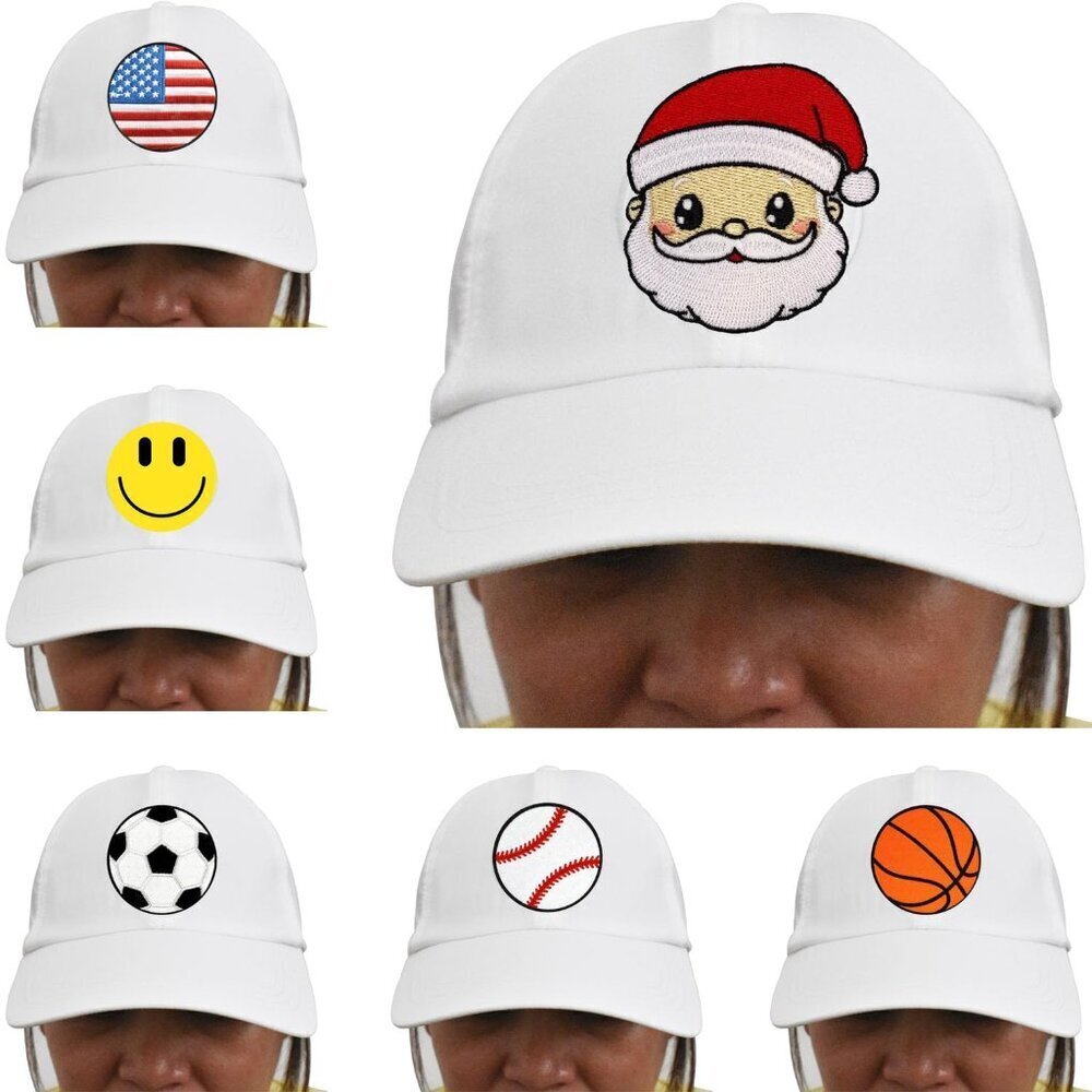 Unstructured Baseball Cap with Velcro Patches Customizable Lightweight Holiday